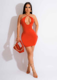 Sexy Cross Backless Bandage Dress FENF-271
