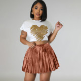 Sexy Zipper Pleated Skirt MIL-L461