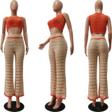 Fashion Knit Color Blocking Two Piece Set CM-8674