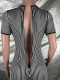 Casual Stripe Skinny Yoga Romper DAI-8500