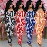 Plus Size Sexy Backless Striped Maxi Dress WAF-77531