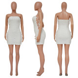 Solid Color Tube Tops Mini Dress YF-10463