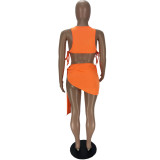 Fashion Sexy Tie Tank Top Skirt Two Piece Set AWN-AN1013