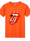 Plus Size Lips Print O Neck T Shirt SXF-30402