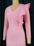 Plus Size Lace Party Fishtail Dress CZ8248