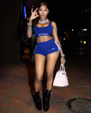 Fashion Sports Print Top Shorts Two Piece Set XYF-9303
