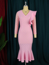 Plus Size Lace Party Fishtail Dress CZ8248