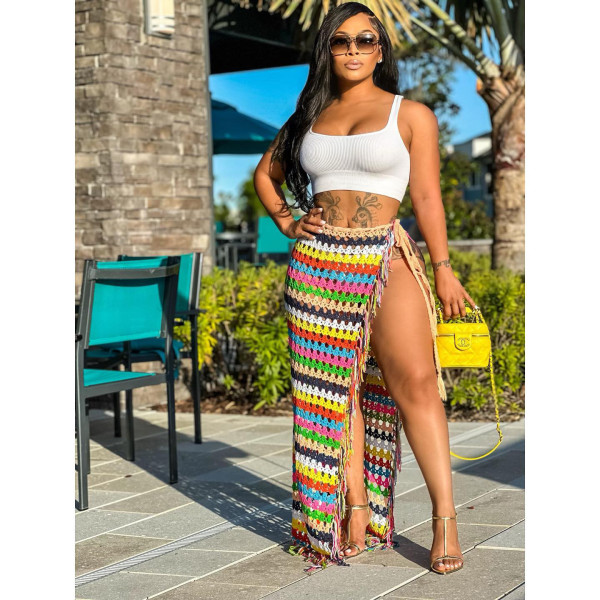 Crochet Tassel Bandage Beach Half Skirt GDYF-6905