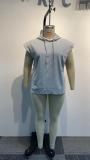 Plus Size Solid Color Hooded Loose Sweatshirt NY-10451