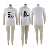 Plus Size Letter Print O Neck T Shirts SFY-2311