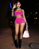 Fashion Sports Print Top Shorts Two Piece Set XYF-9303