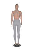 Solid Color Sling Backless Sport Jumpsuit MZ-2779