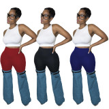 Fashion Denim Splice Pants MEM-88486