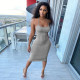 Casual Solid Summer Backless Midi Dress GLF-08167
