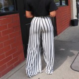Striped Loose Straight Leg Pants OLYF-6118