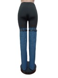 Fashion Denim Splice Pants MEM-88486
