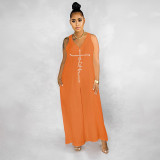 Plus Size Hot Diamond Print Jumpsuit BDF-7050