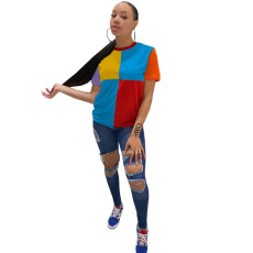 Casual Colourful Short Sleeve T-shirt GLF-08099