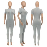 Casual Sports Solid Color Jumpsuit GLF-08117