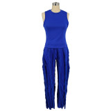 Casual Tank Top Tassel Pants Two Piece Set AIL-220