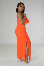 Casual Spell Chiffon Split Pants Two Piece Suit YD-8719