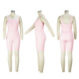 Sexy Sling Solid Bodysuit And Shorts 2 Piece Set XHSY-19568