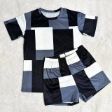 Casual Print Short Sleeve Shorts Two Piece Set SHD-9408
