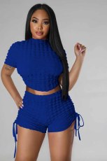 Solid Color Backless Drawstring Two Piece Set YD-8717