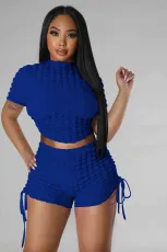 Solid Color Backless Drawstring Two Piece Set YD-8717