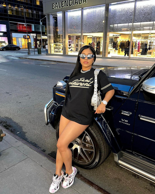 Solid Color Letter Print T Shirt GDNY-1054