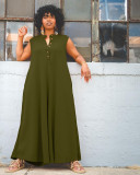 Plus Size Solid Color Wide Leg Jumpsuit WAF-77560