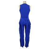 Casual Tank Top Tassel Pants Two Piece Set AIL-220
