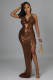 Sexy Halter Backless Pleated Irregular Dress YS-S858
