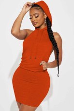 Casual Hooded Backless Mini Dress YD-8718