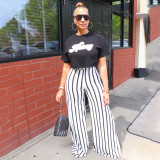 Stripe Print Loose Wide Leg Pants SFY-2313