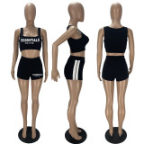 Letter Print Tank Top And Shorts Sport 2 Piece Set XYF-9305
