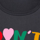 Plus Size Letter Print Short Sleeve Casual T Shirt SFY-2315