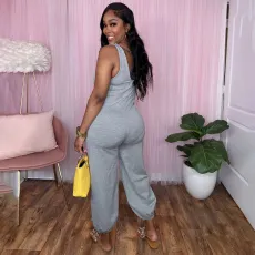 Solid Color Sleeveless Loose Jumpsuit SFY-2314