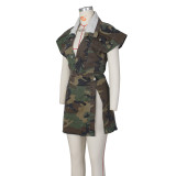 Sleeveless High-cut Camouflage Casual Skirts Set ZSD-0583