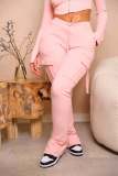 Solid Color Drawstring Split Pants WSM-5342