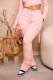 Solid Color Drawstring Split Pants WSM-5342