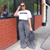 Stripe Print Loose Wide Leg Pants SFY-2313