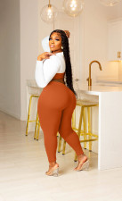 Color Blocking Long Sleeve Two Piece Pants Set LP-33265
