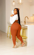 Color Blocking Long Sleeve Two Piece Pants Set LP-33265