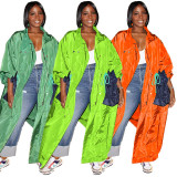 Long Sleeve Stand Collar Long Trench Coat MUE-3453