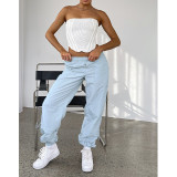 Solid Color Loose Bandage Pants ASL-6666