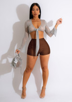 Casual Colid Color Ice Silk Shorts YD-8722