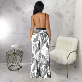 Sexy Print Deep V Neck Sling Jumpsuit YF-10480