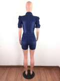 Casual Denim Holes Buttom Slim Romper LX-6873