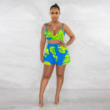 Plus Size Fashion Print Long Sleeve Coats Three Piece Set NY-10458